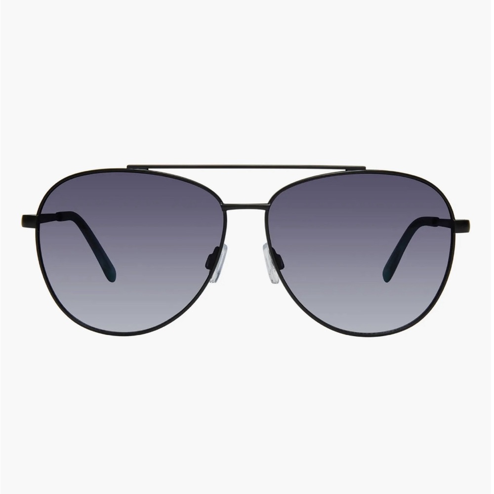 NWT KURT GEIGER LONDON 61mm Aviatorā Sunglasses Black Crystal Green/ Smoke